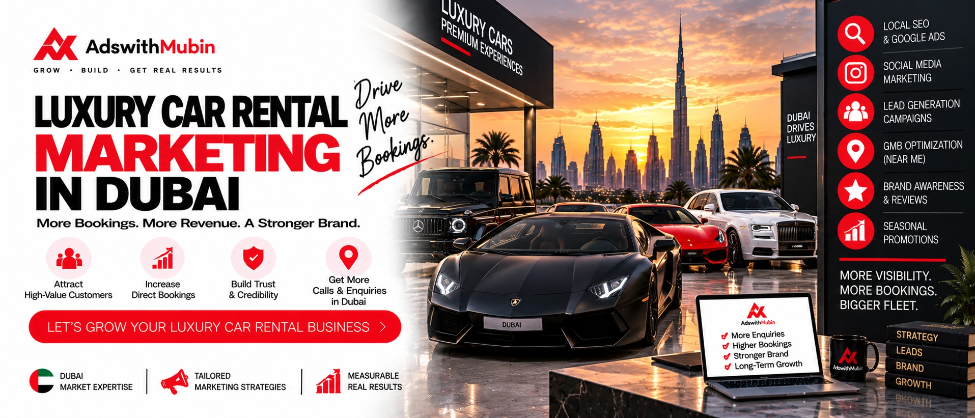 luxury car rental marketing in dubai