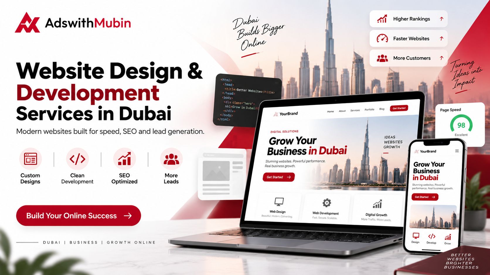 Website design and development services in Dubai by AdswithMubin