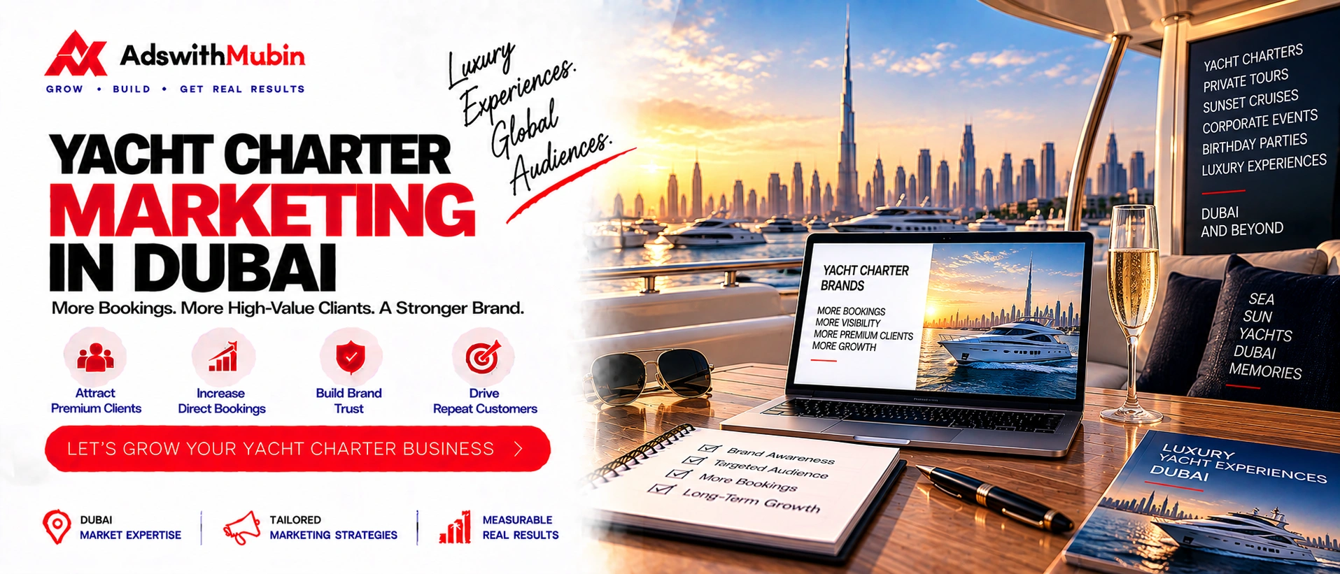 yacht charter marketing in dubai
